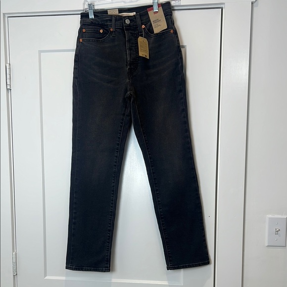 Levi's Black Wedgie Straight Jeans Classic Style size 27x28. NWT! - Picture 4 of 15